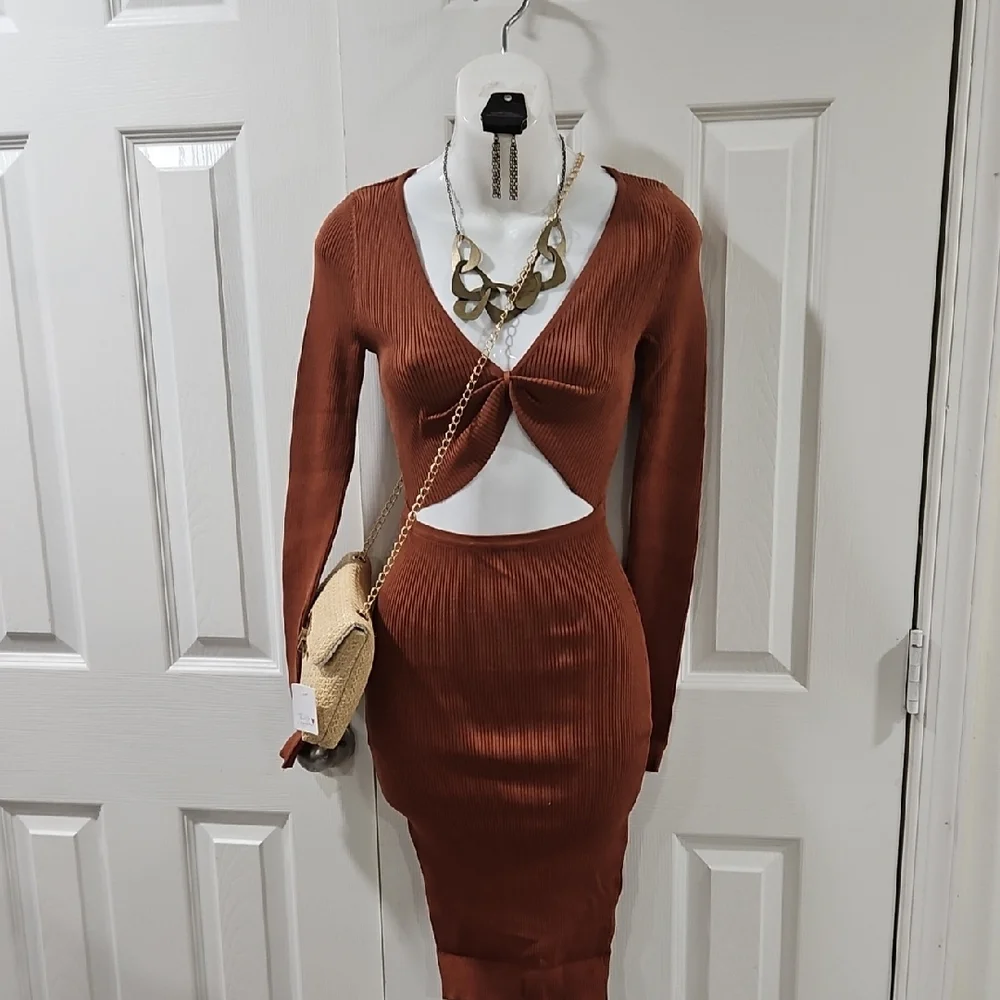 Brown Elegant Women's dress - Picture 1 of 2
